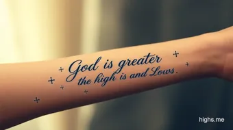 God is Greater Than the Highs and Lows Tattoo